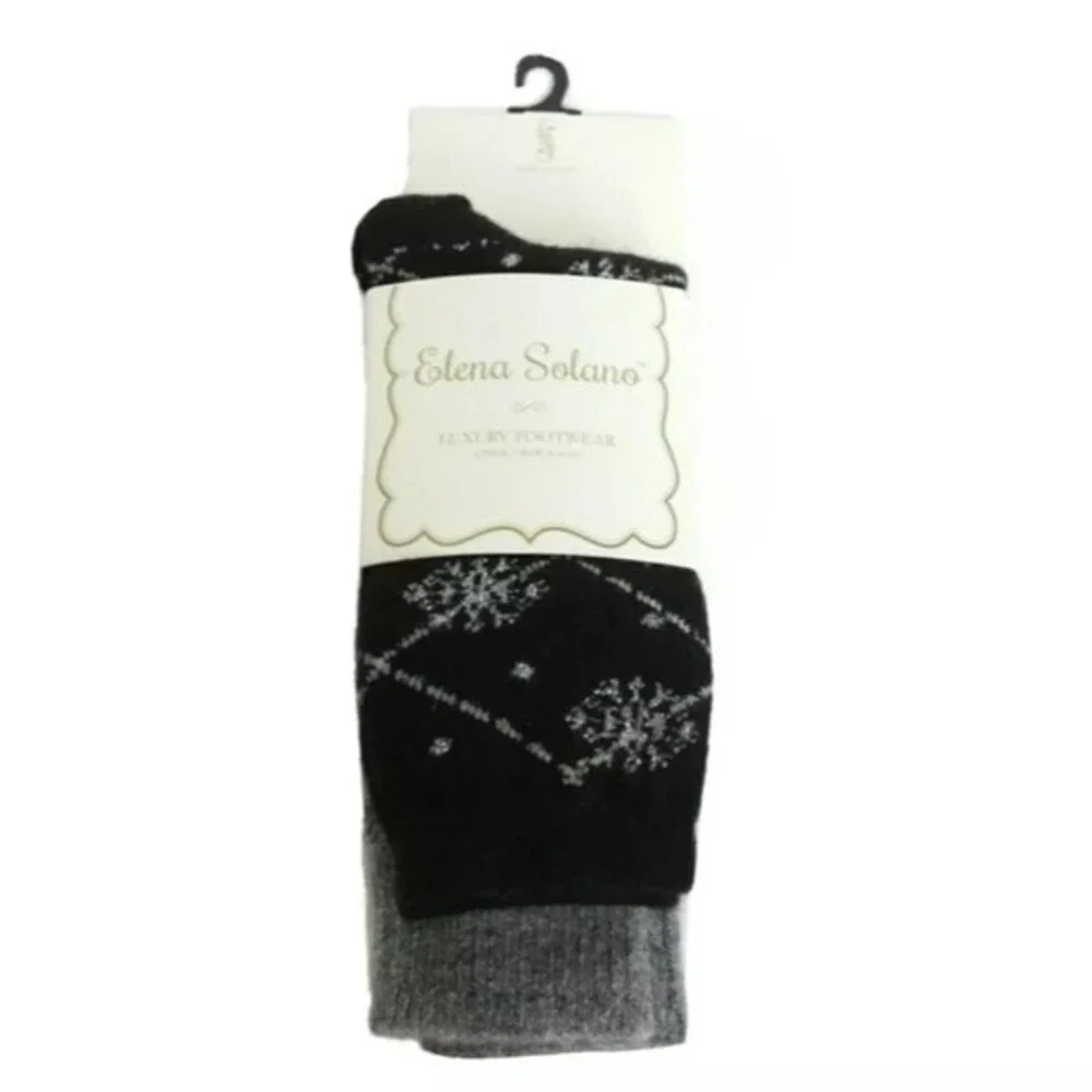 Elena Solano Luxury Crew Socks 2-pack OSFA